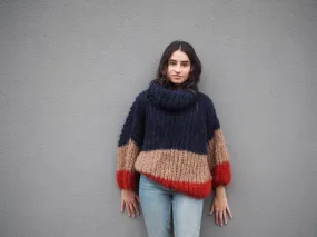 Amano suri Alpaca handknit funnel neck sweater