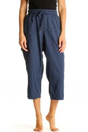 Blue Solid Casual Cargos Pants