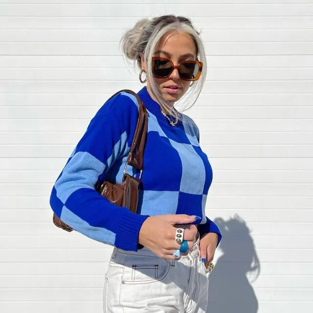 CHECK SWEATER