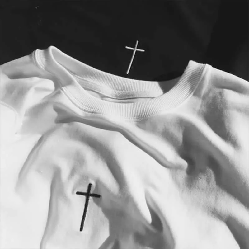 Cross Embroidery Darkcore T-Shirt