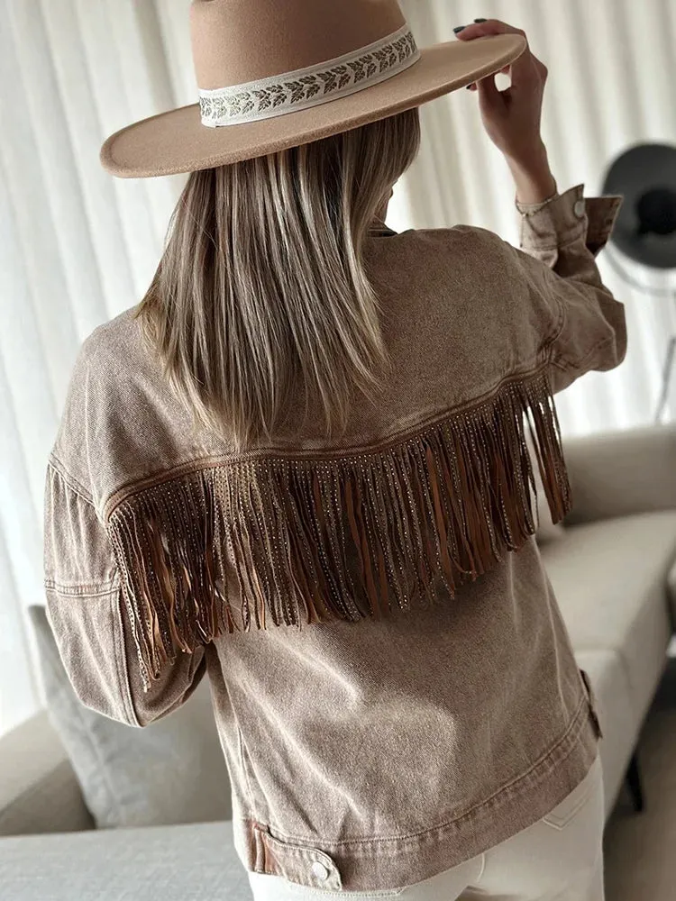 Fringed Denim Jacket for Boho Fall Style