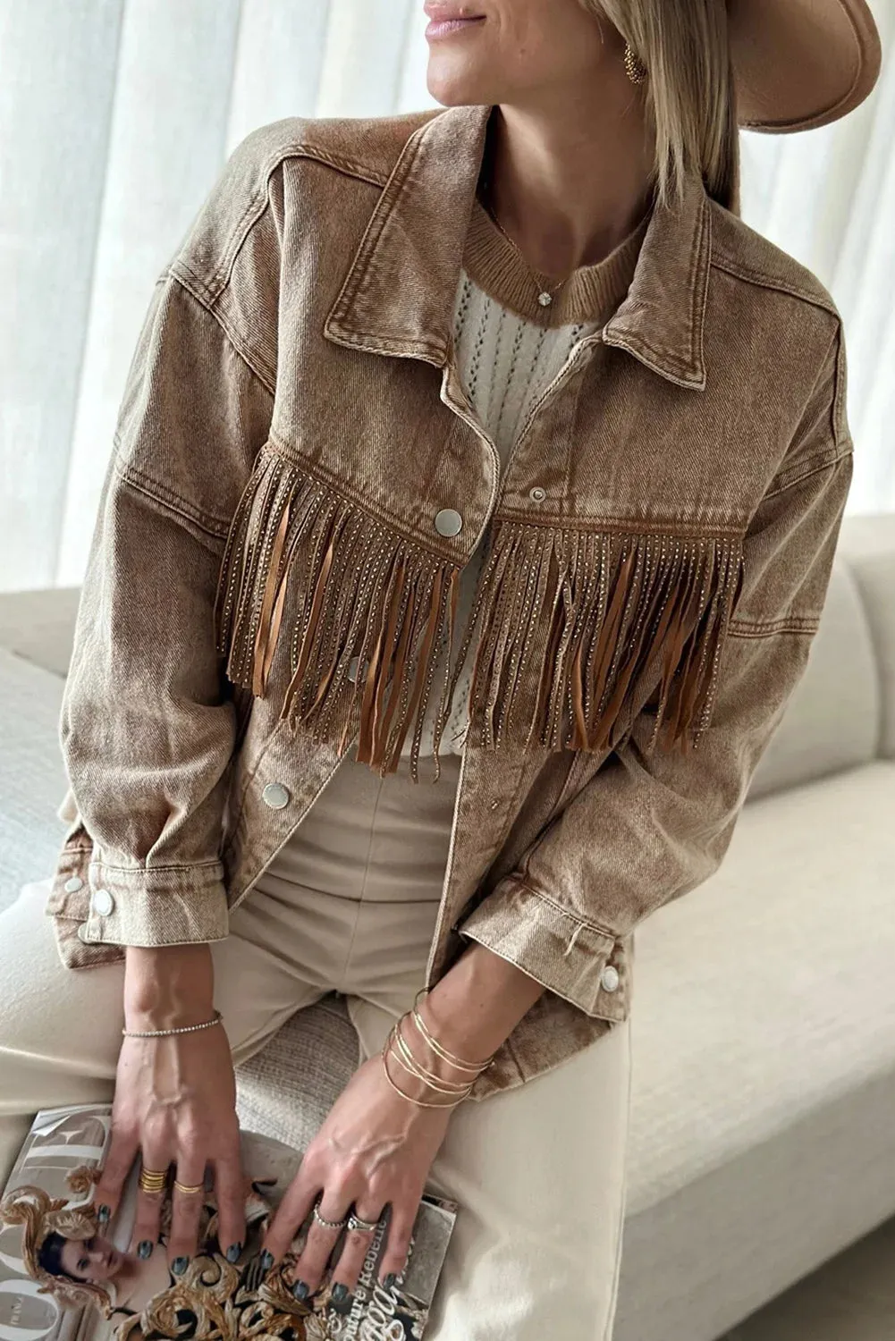 Fringed Denim Jacket for Boho Fall Style