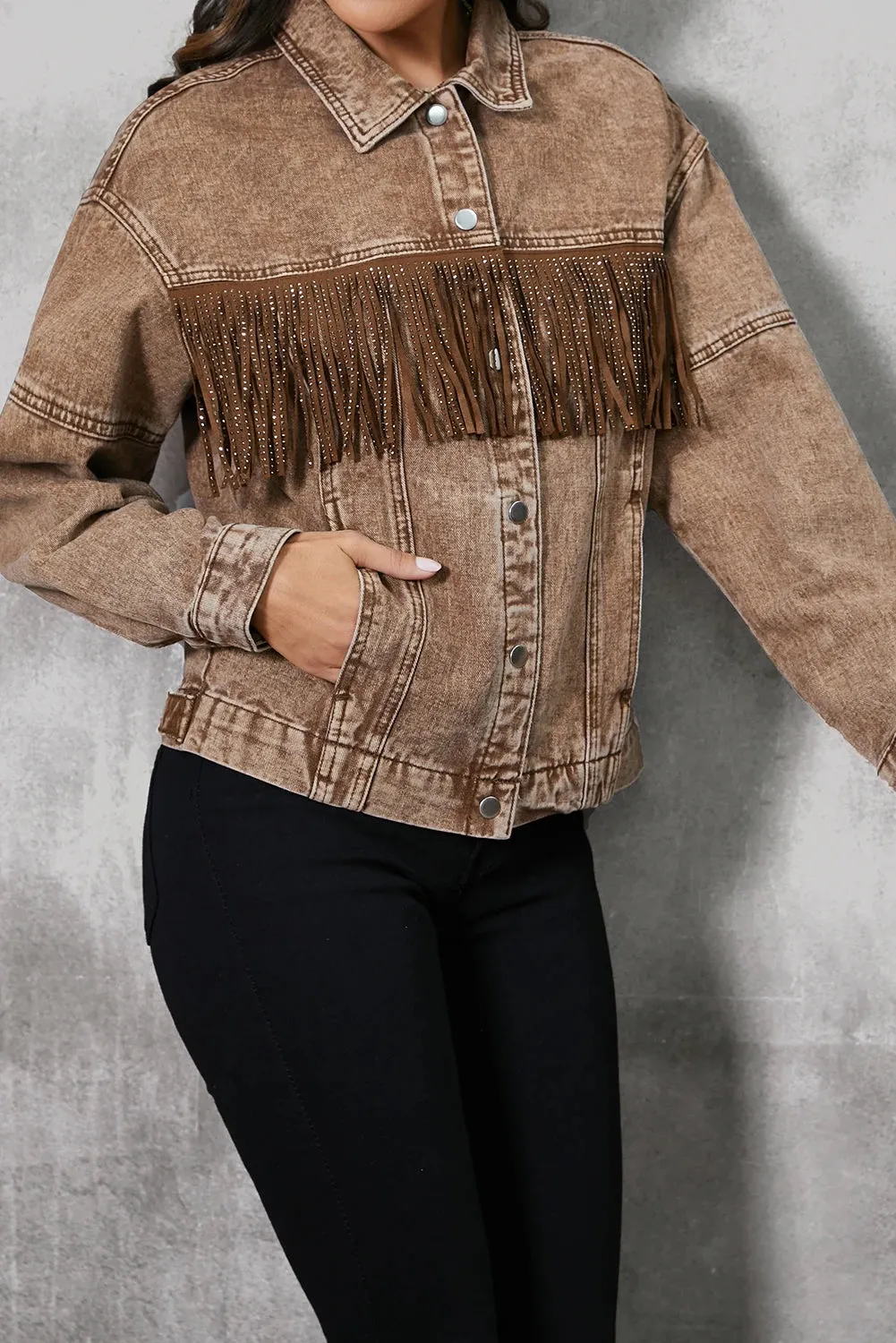 Fringed Denim Jacket for Boho Fall Style