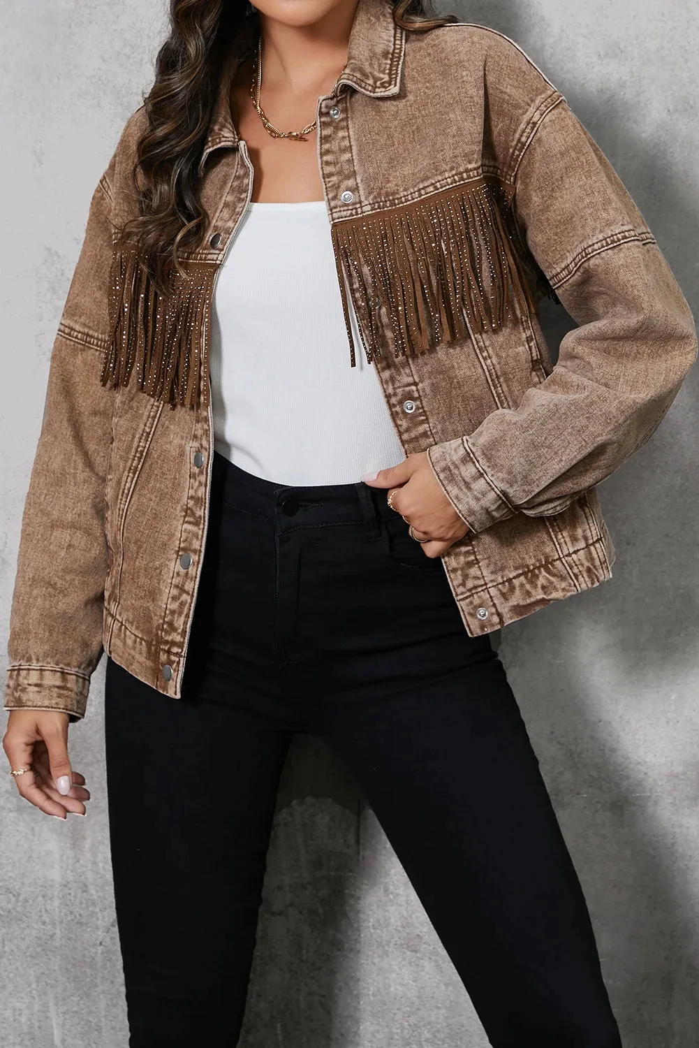Fringed Denim Jacket for Boho Fall Style