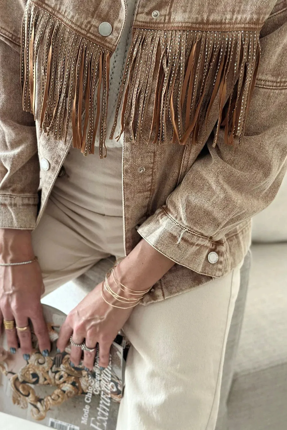Fringed Denim Jacket for Boho Fall Style