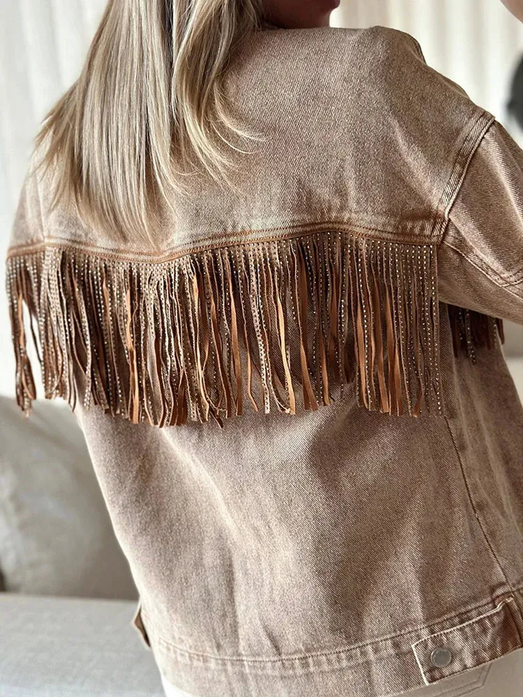 Fringed Denim Jacket for Boho Fall Style