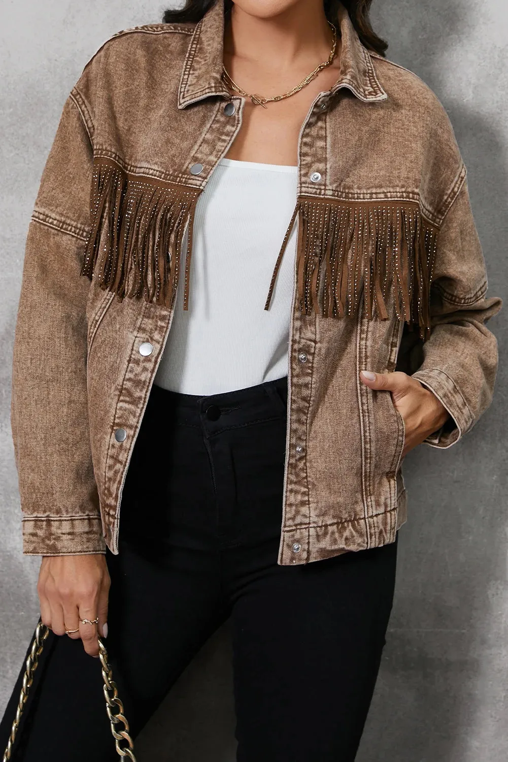 Fringed Denim Jacket for Boho Fall Style