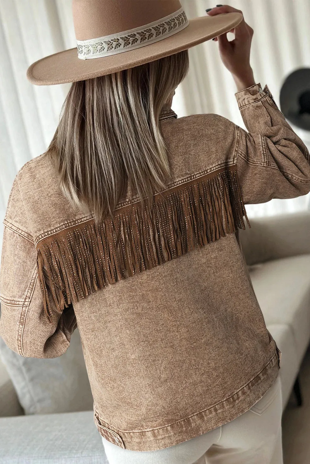 Fringed Denim Jacket for Boho Fall Style