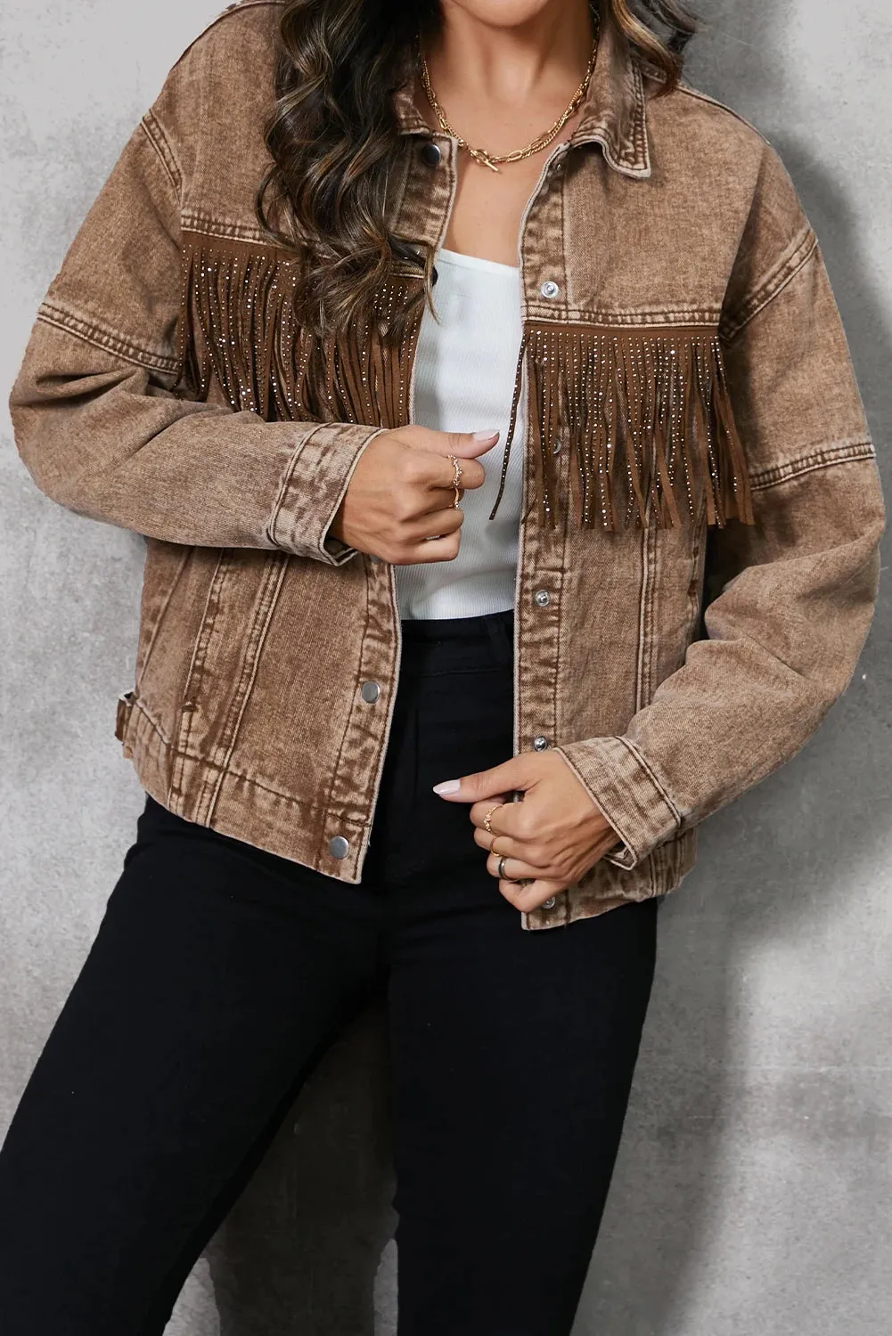 Fringed Denim Jacket for Boho Fall Style