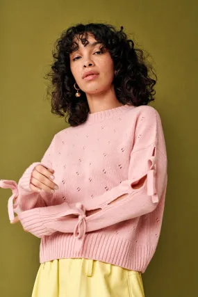 GiGi Knitwear - Light Pink Bow Sweater