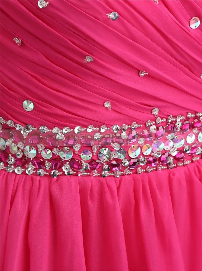 HotPink Sweet 16 Dresses,Strapless Sweet 16 Dress,Knee Length Sweet 16 Dress,SW00029