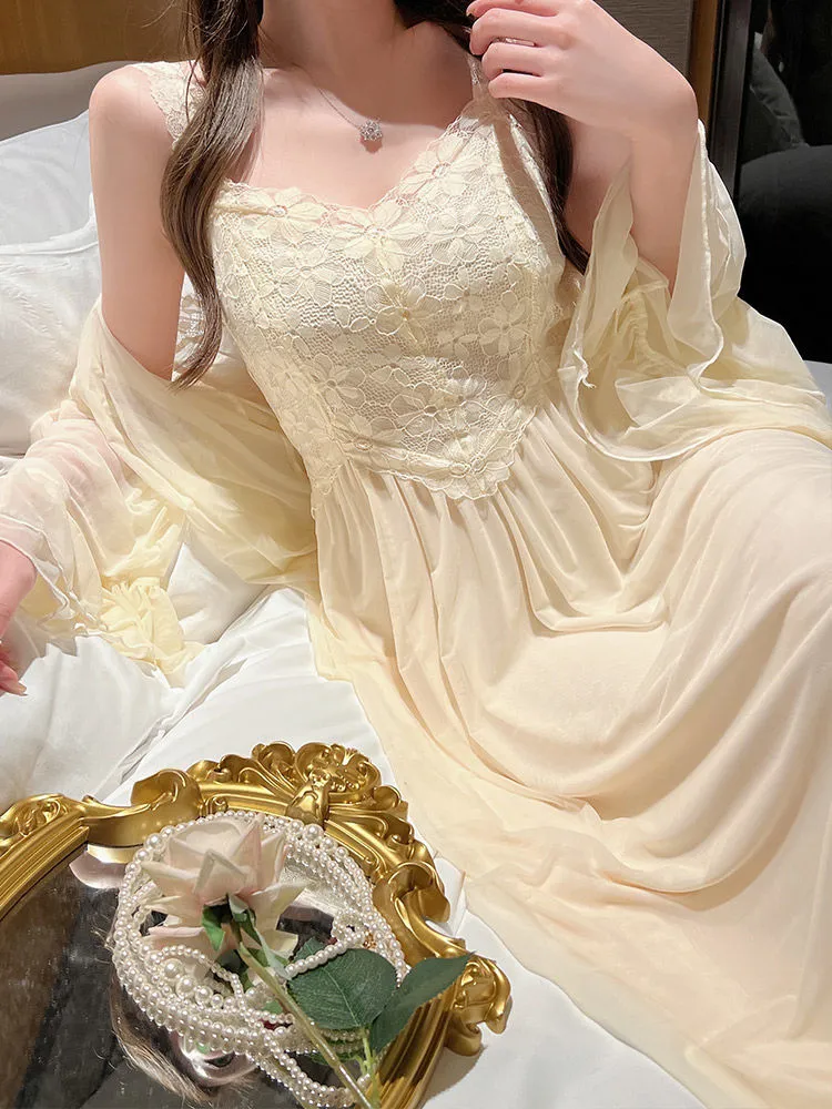 Hulianfu Autumn Lace Strap Dresses for Women Sweet Vintage Korean Style Long Party Dresses Elegant Casual Women's Dresses Designer