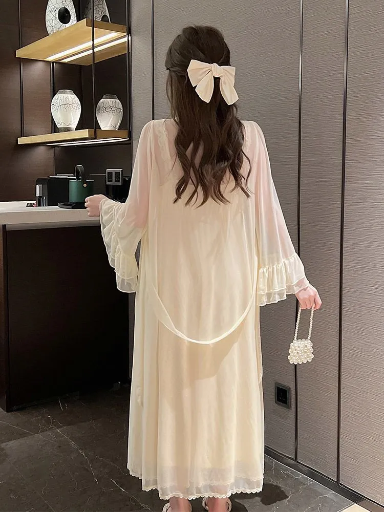 Hulianfu Autumn Lace Strap Dresses for Women Sweet Vintage Korean Style Long Party Dresses Elegant Casual Women's Dresses Designer