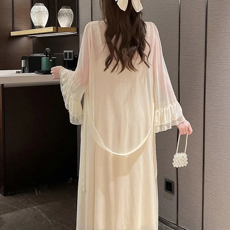 Hulianfu Autumn Lace Strap Dresses for Women Sweet Vintage Korean Style Long Party Dresses Elegant Casual Women's Dresses Designer