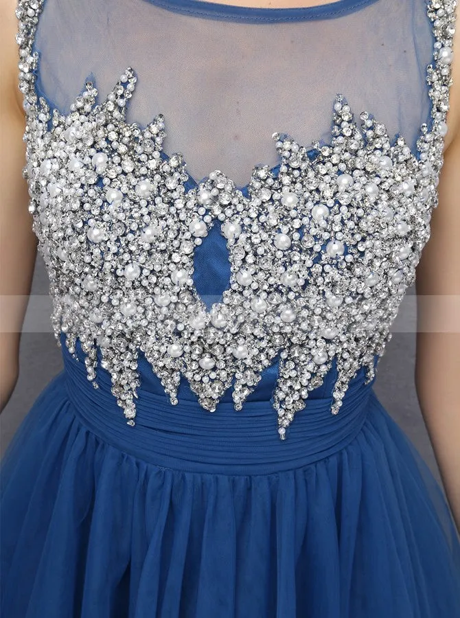 Knee Length Homecoming Dresses,Blue Sweet 16 Dress,Aline Sweet 16 Dress,SW00025