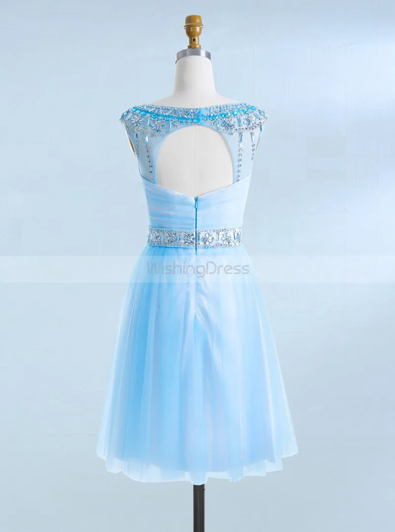 Light Blue Sweet 16 Dresses,Knee Length Sweet 16 Dress,Princess Sweet Sixteen Dress,SW00007