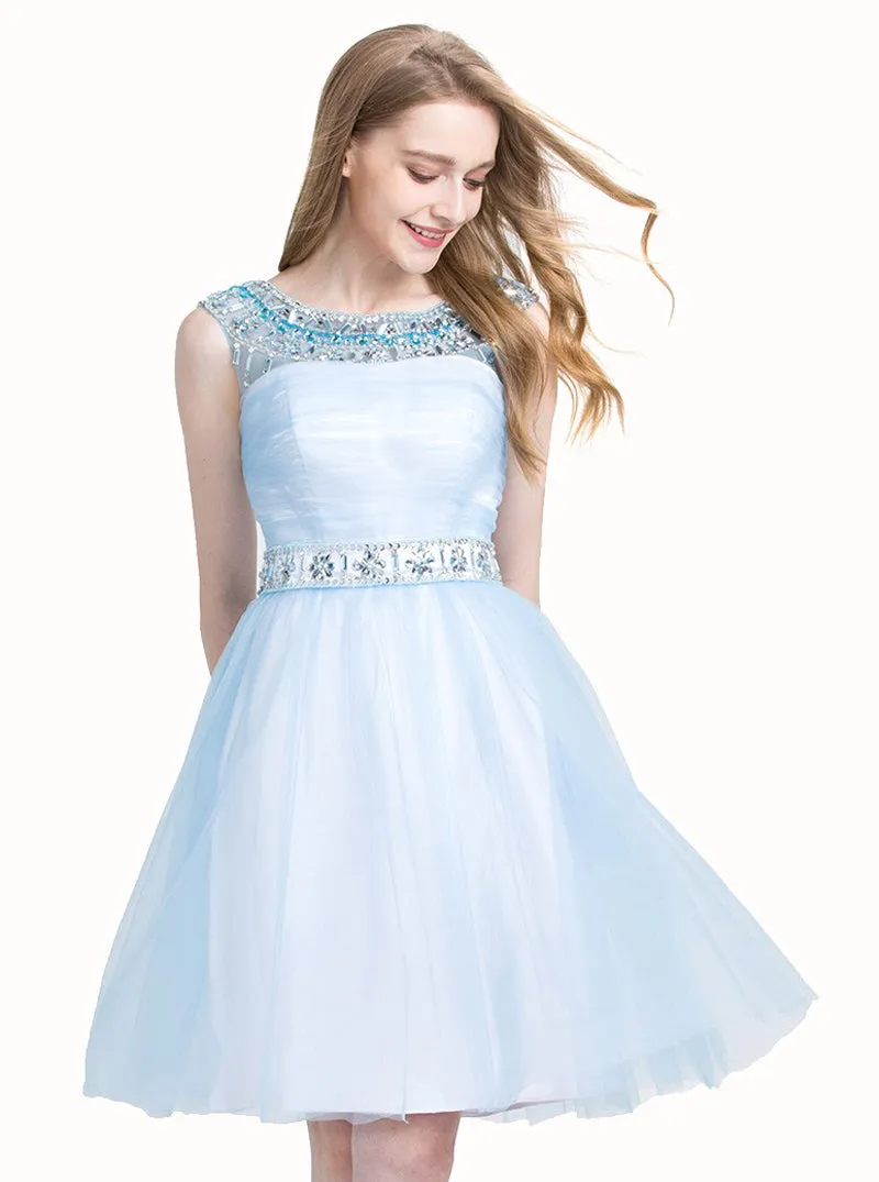 Light Blue Sweet 16 Dresses,Knee Length Sweet 16 Dress,Princess Sweet Sixteen Dress,SW00007