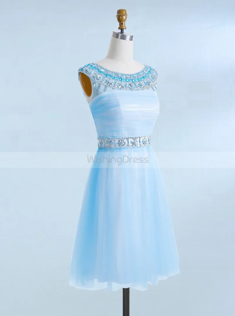 Light Blue Sweet 16 Dresses,Knee Length Sweet 16 Dress,Princess Sweet Sixteen Dress,SW00007