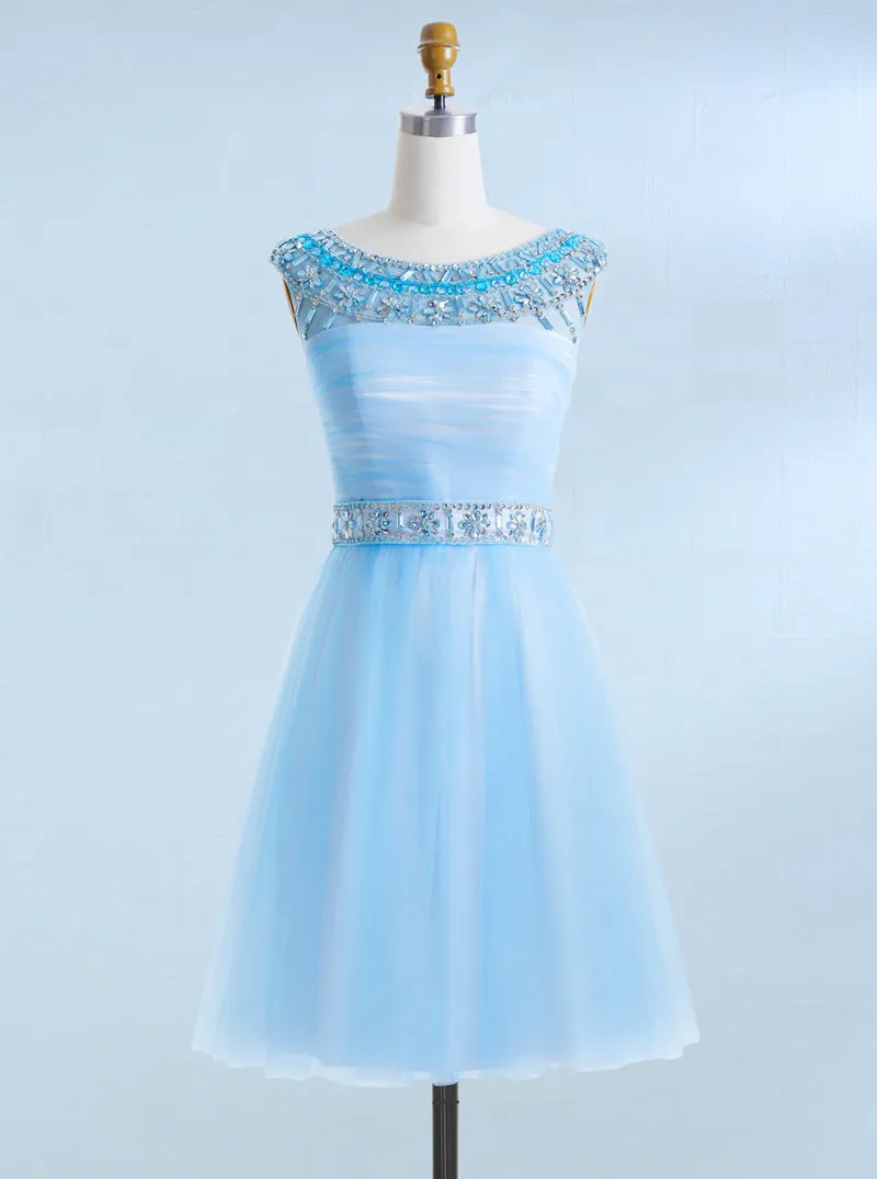 Light Blue Sweet 16 Dresses,Knee Length Sweet 16 Dress,Princess Sweet Sixteen Dress,SW00007