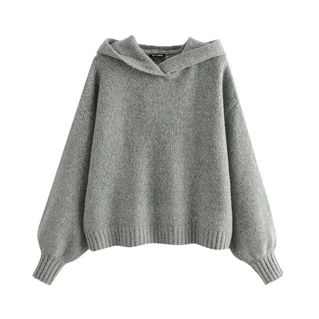 LOOSE KNIT HOODIE