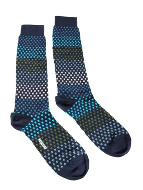 Missoni GM00CMU 5237 0003 Blue/Green Spotted Stripe Knee Length Socks