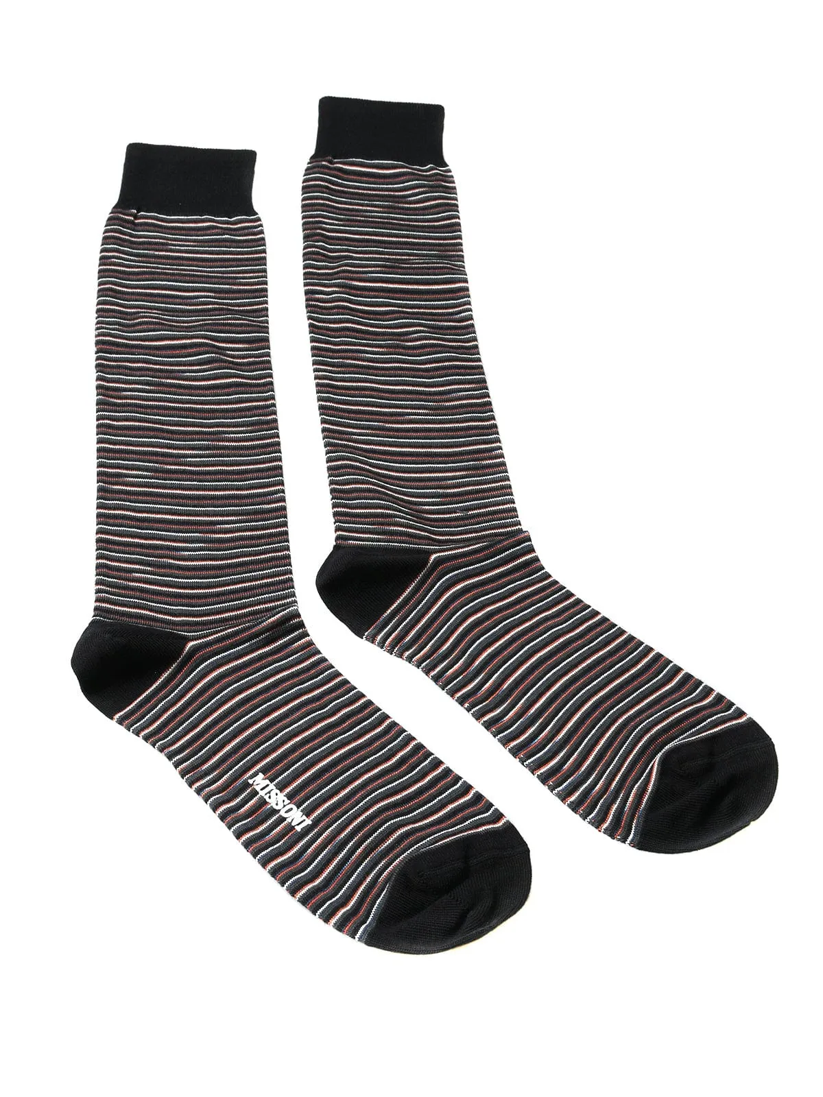 Missoni GM00CMU4657 0001 Black/Orange Knee Length Socks