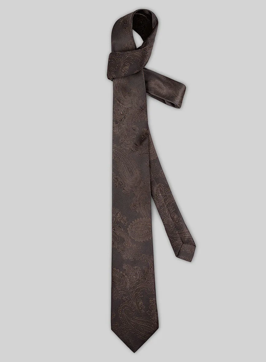 Paisley Brown Satin Tie