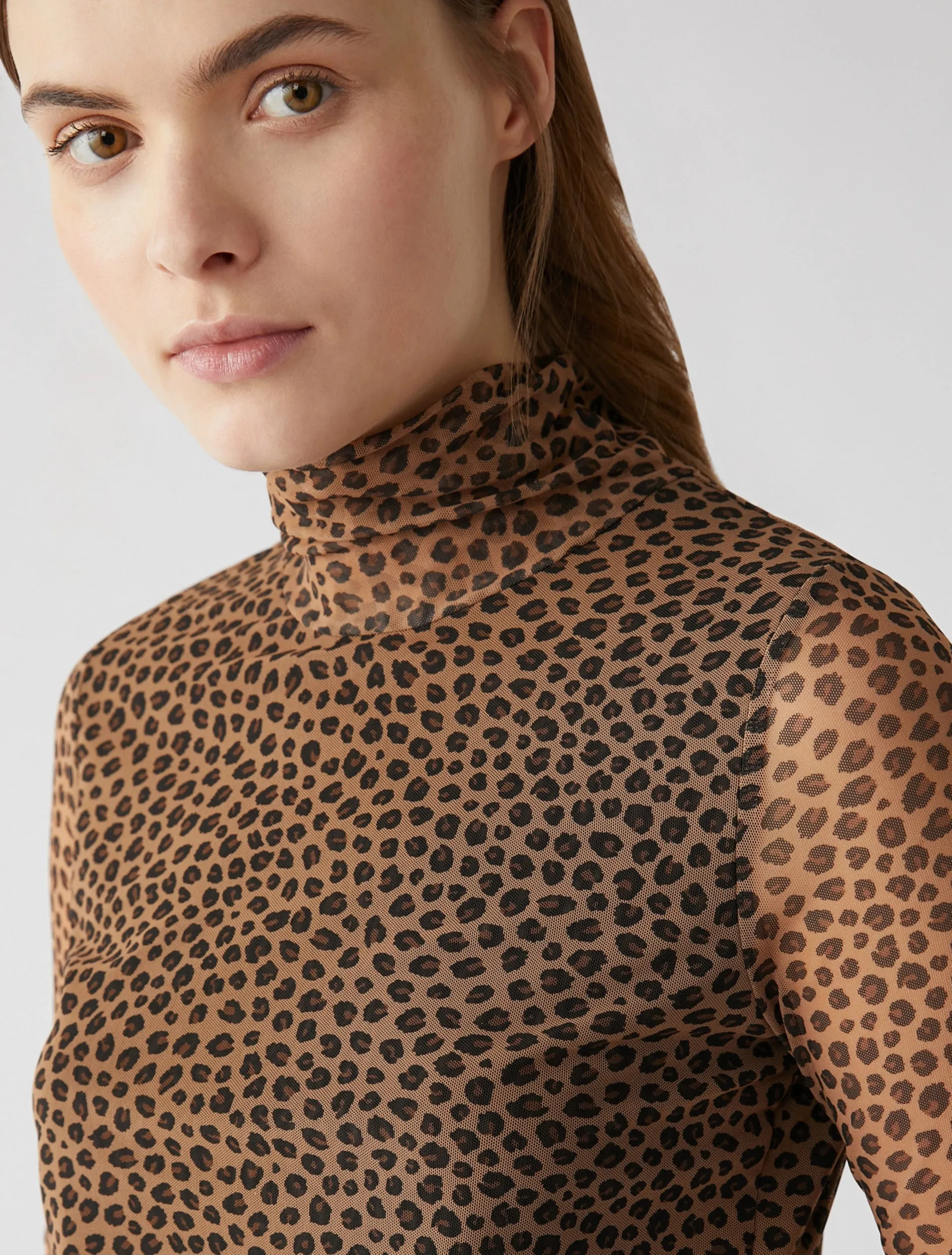 PENNYBLACK Trave Animal Print Turtle Neck