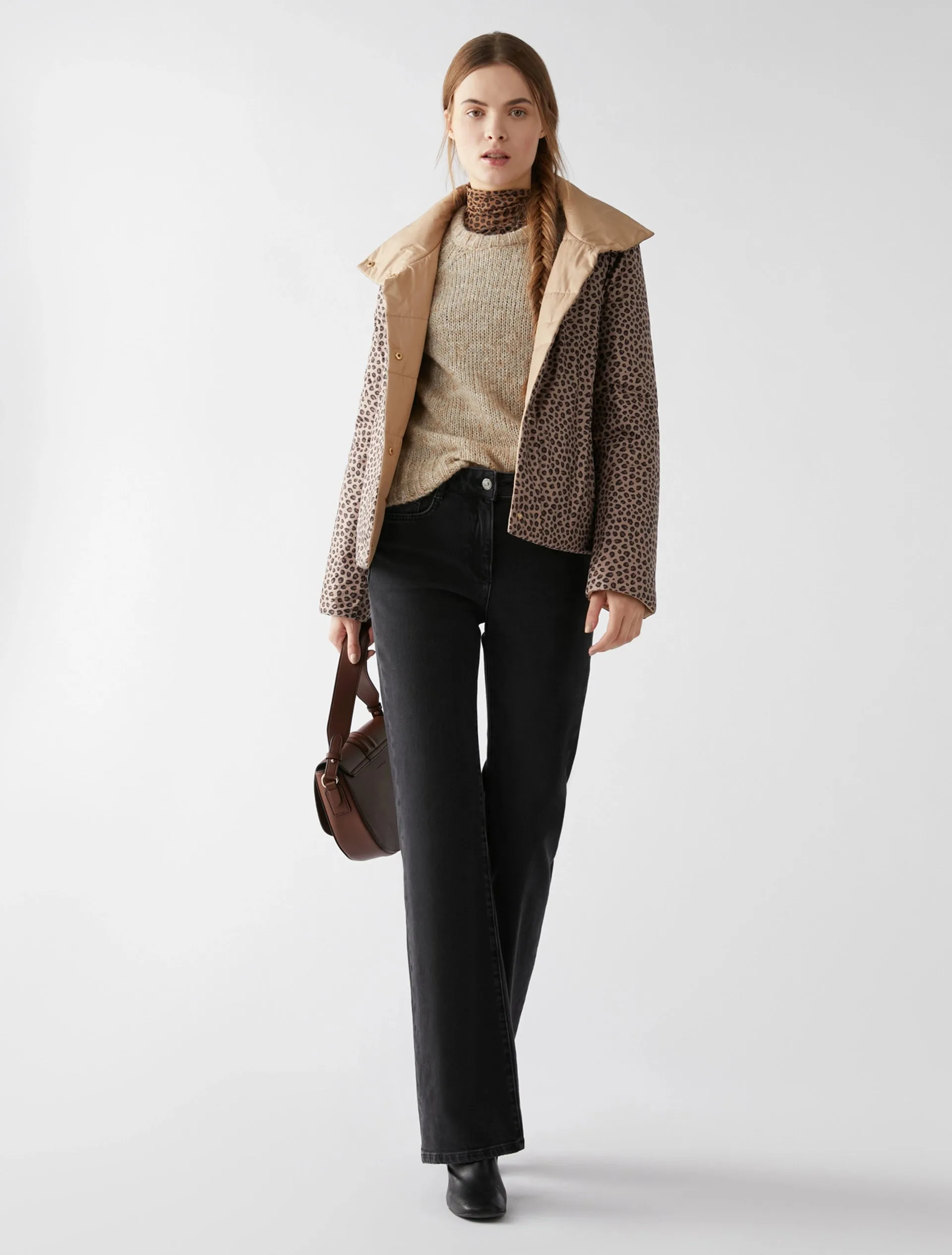 PENNYBLACK Trave Animal Print Turtle Neck