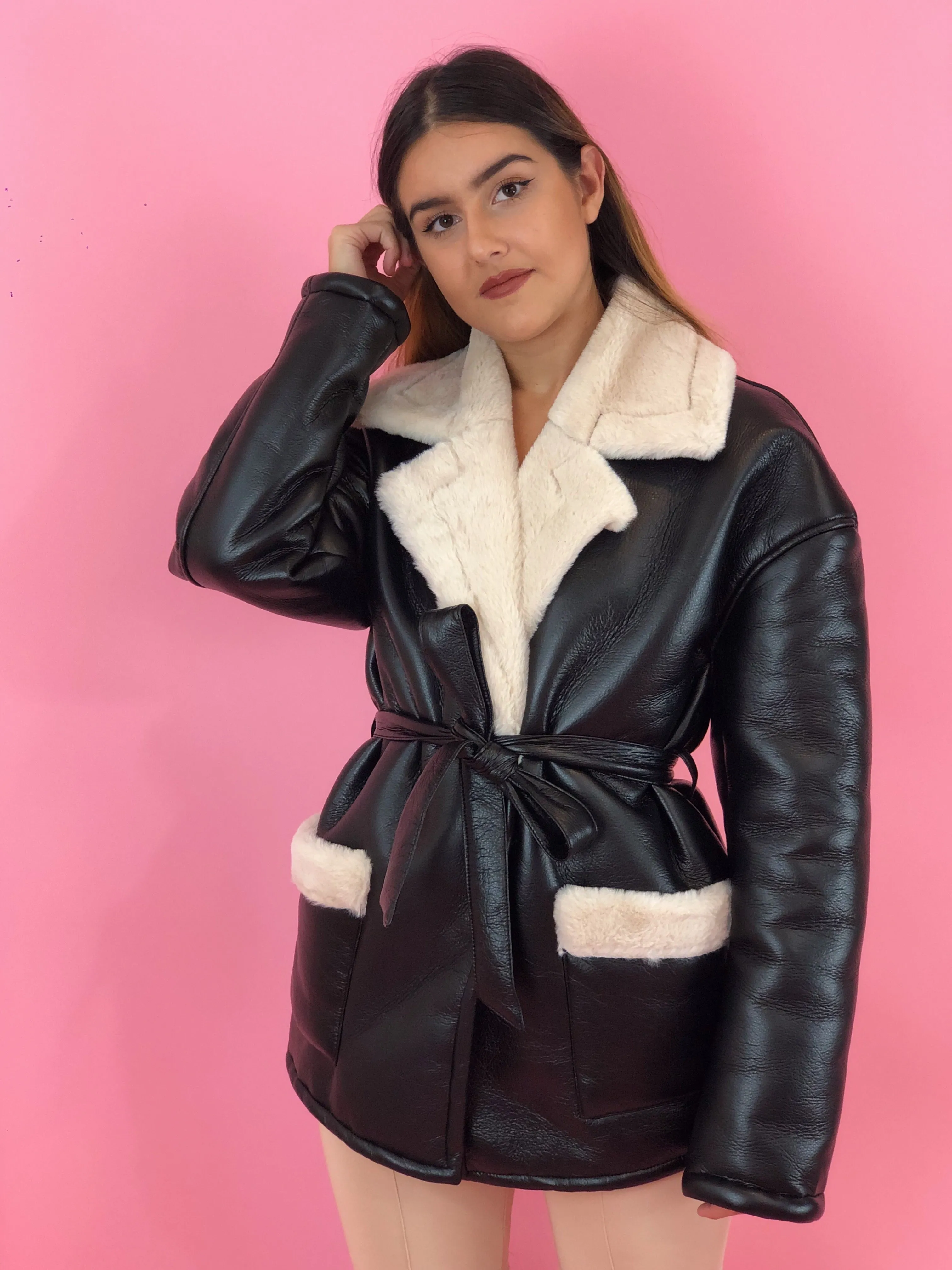 PREMIUM BLACK LEATHER AVIATOR JACKET