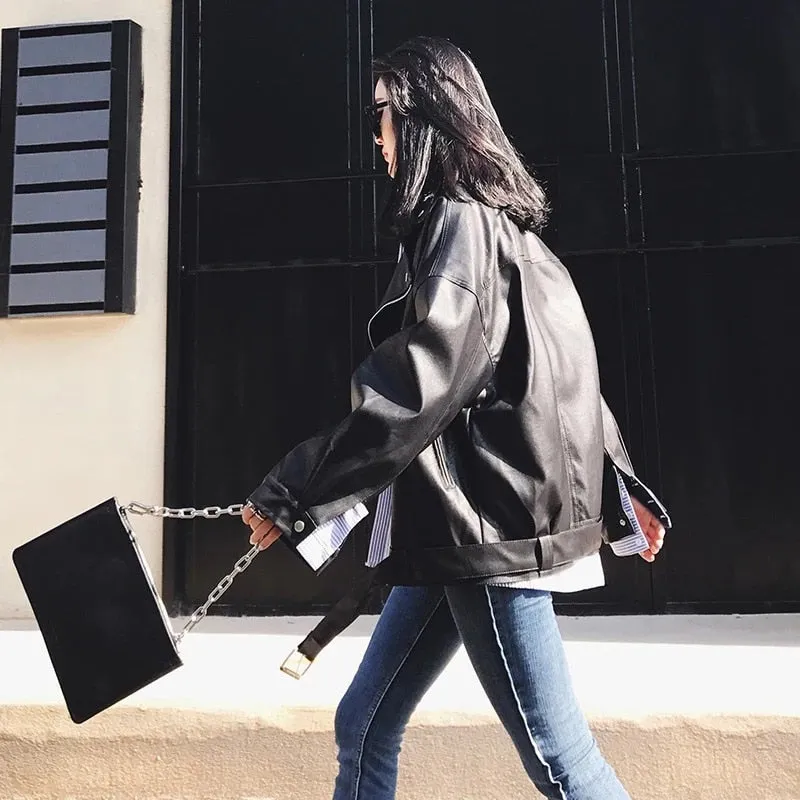 Women Leather Jacket with Belt | White Leather Jacket | Biker Jackets For Women | Faux Leather Jacket | Leather Coat | Moto Style Jackets